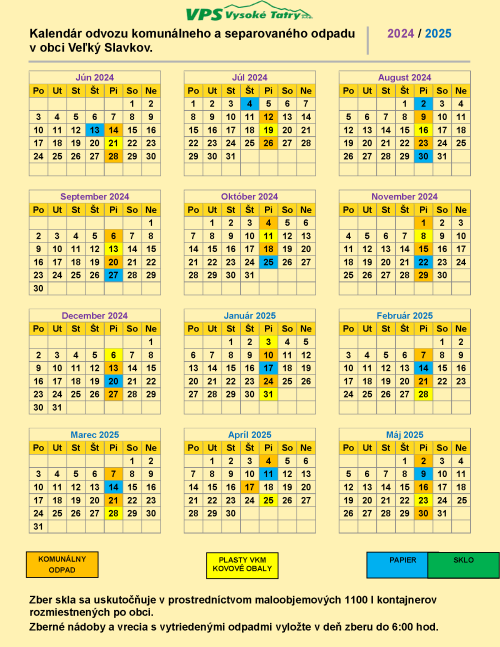 harmonogram odvozu 2024/2025