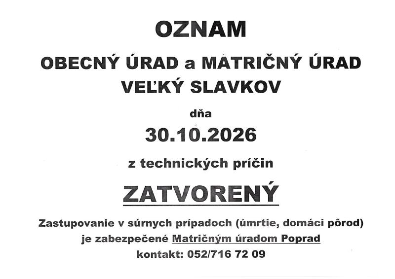 OcÚ zatvorený dňa 30.10.2026